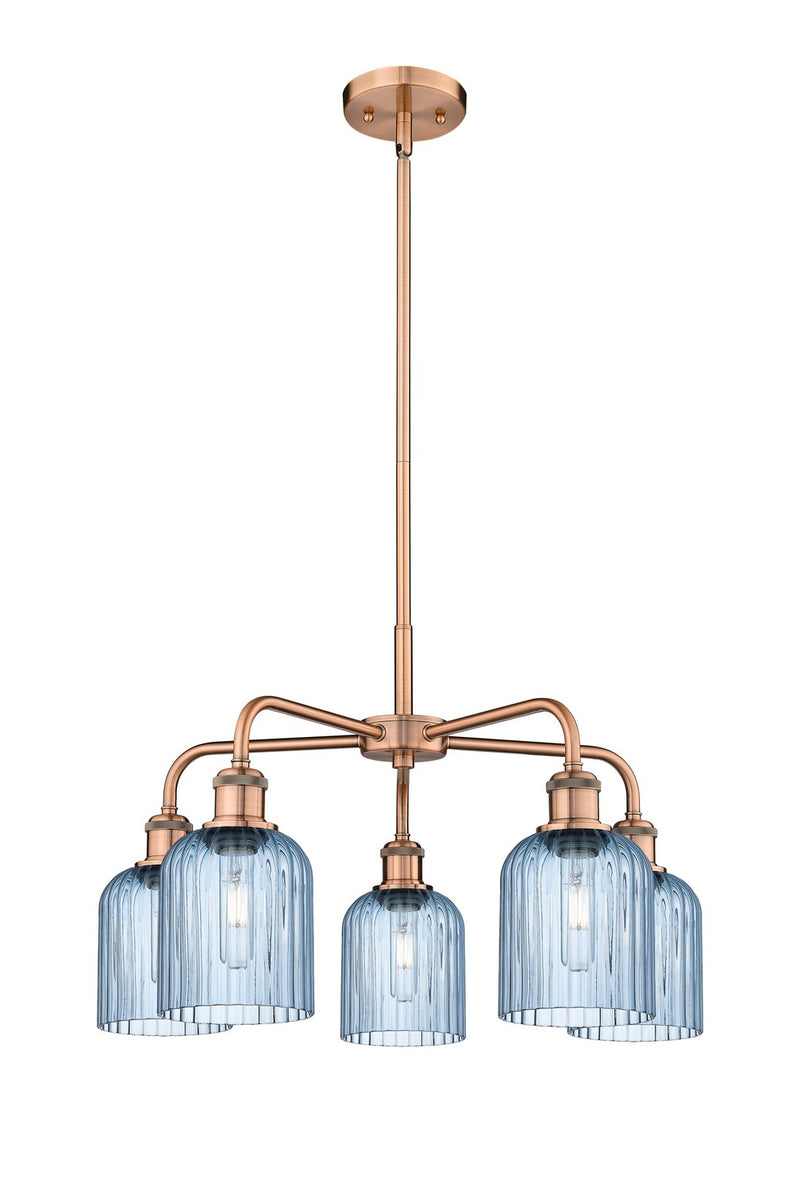 Innovations 516-5CR-AC-G559-5BL Five Light Chandelier, Antique Copper