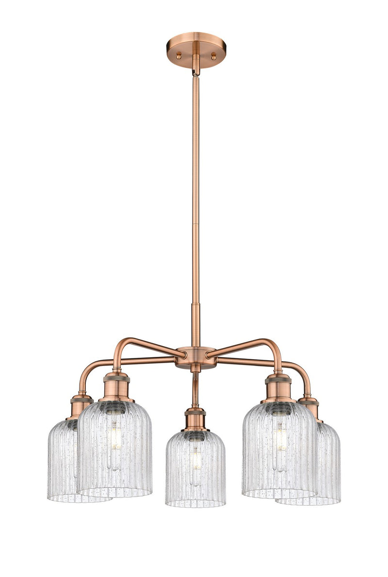 Innovations 516-5CR-AC-G559-5SDY Five Light Chandelier, Antique Copper