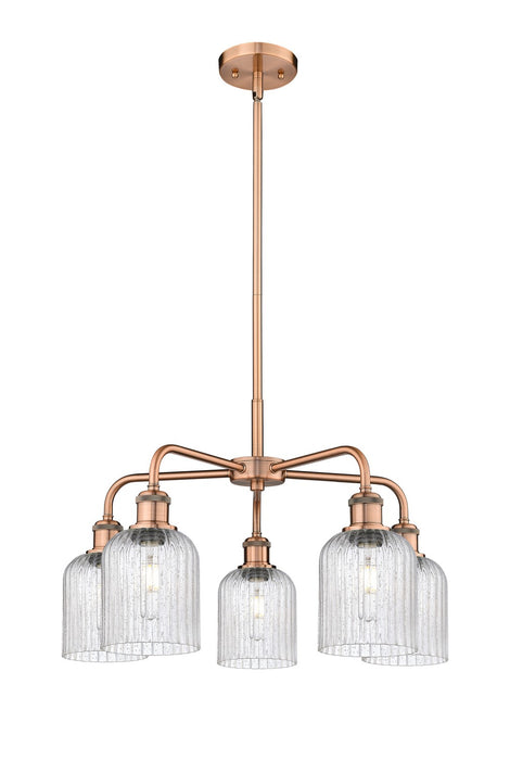 Innovations 516-5CR-AC-G559-5SDY Five Light Chandelier, Antique Copper