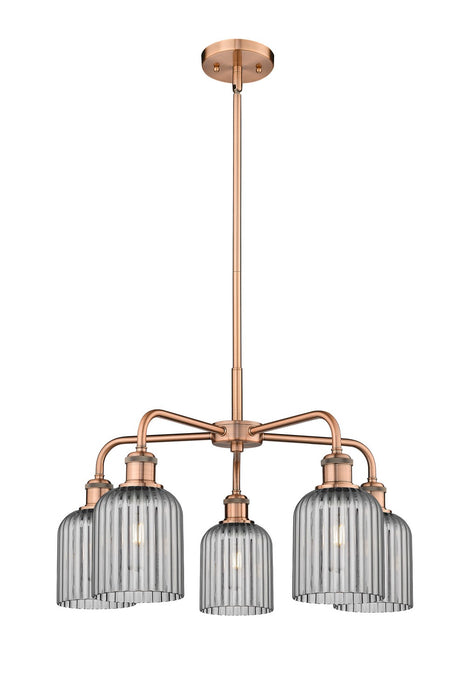 Innovations 516-5CR-AC-G559-5SM Five Light Chandelier, Antique Copper