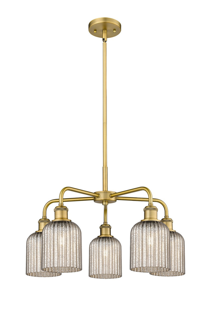 Innovations 516-5CR-BB-G559-5ME Five Light Chandelier, Brushed Brass