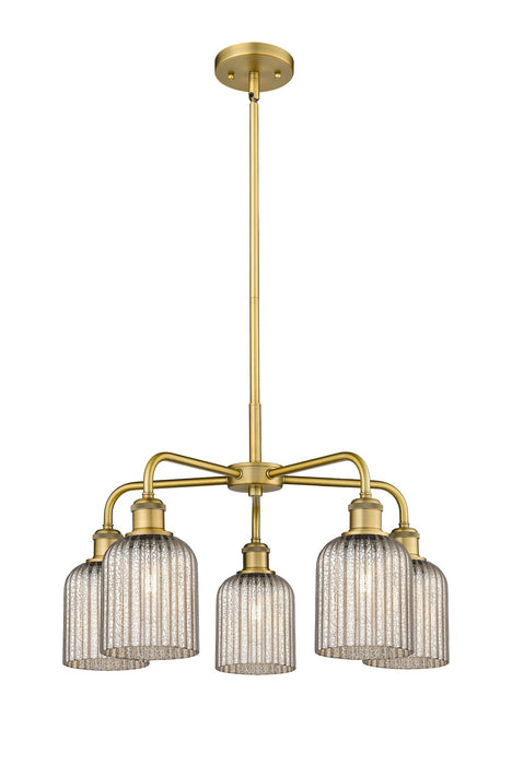 Innovations 516-5CR-BB-G559-5ME Five Light Chandelier, Brushed Brass