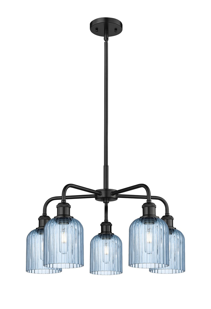 Innovations 516-5CR-BK-G559-5BL Five Light Chandelier, Matte Black
