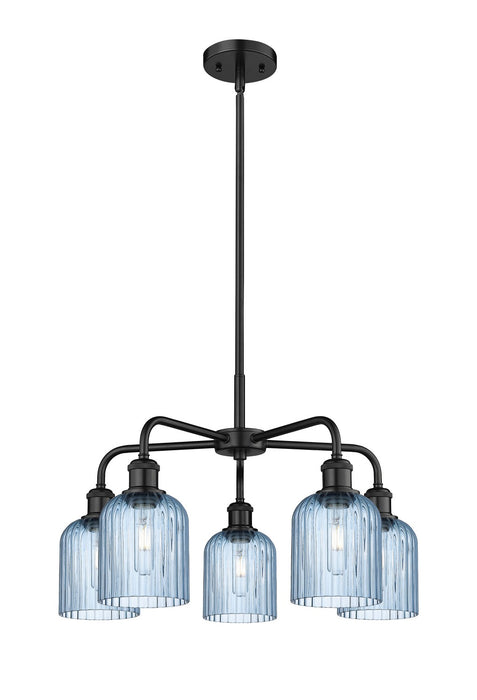 Innovations 516-5CR-BK-G559-5BL Five Light Chandelier, Matte Black
