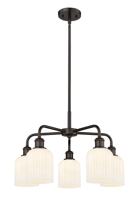 Innovations 516-5CR-OB-G559-5GWH Five Light Chandelier, Oil Rubbed Bronze