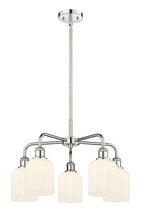 Innovations 516-5CR-PC-G559-5GWH Five Light Chandelier, Polished Chrome