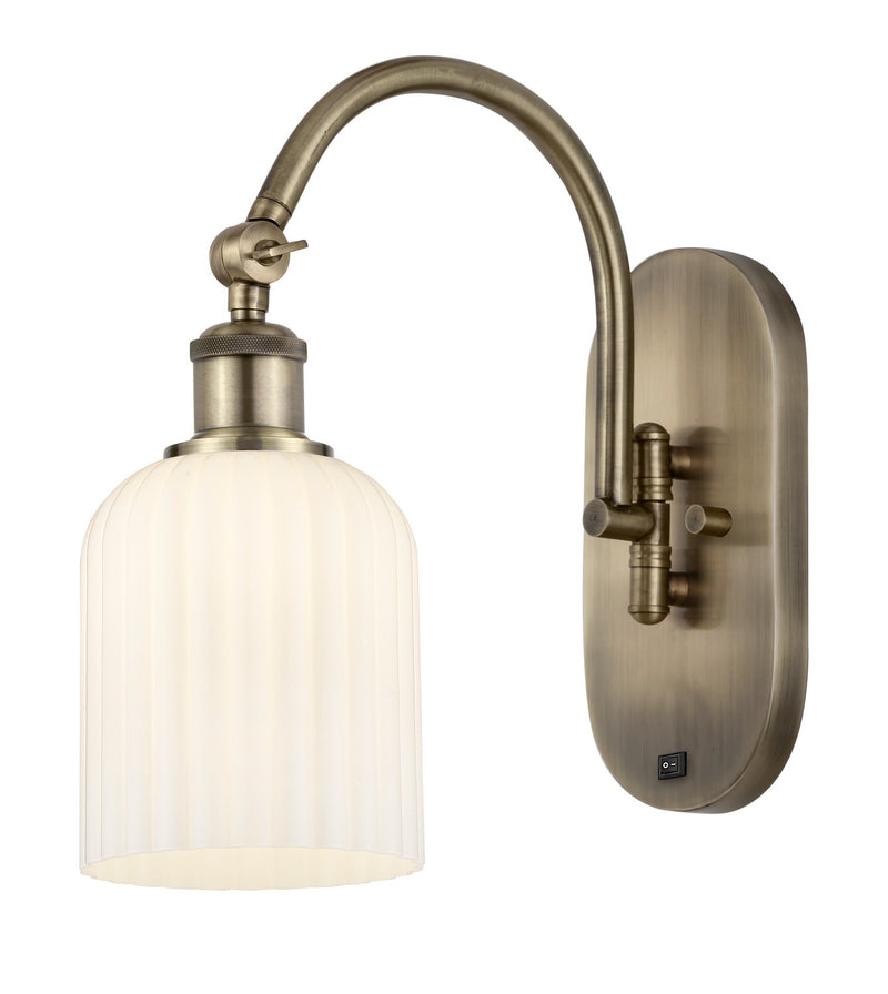 Innovations 518-1W-AB-G559-5GWH One Light Wall Sconce, Antique Brass