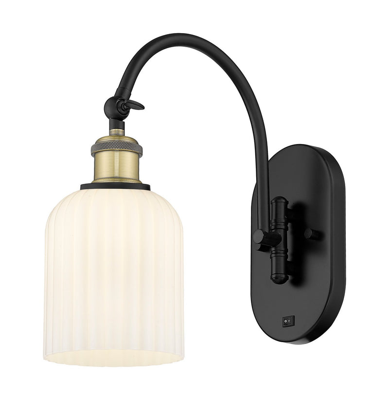 Innovations 518-1W-BAB-G559-5GWH One Light Wall Sconce, Black Antique Brass
