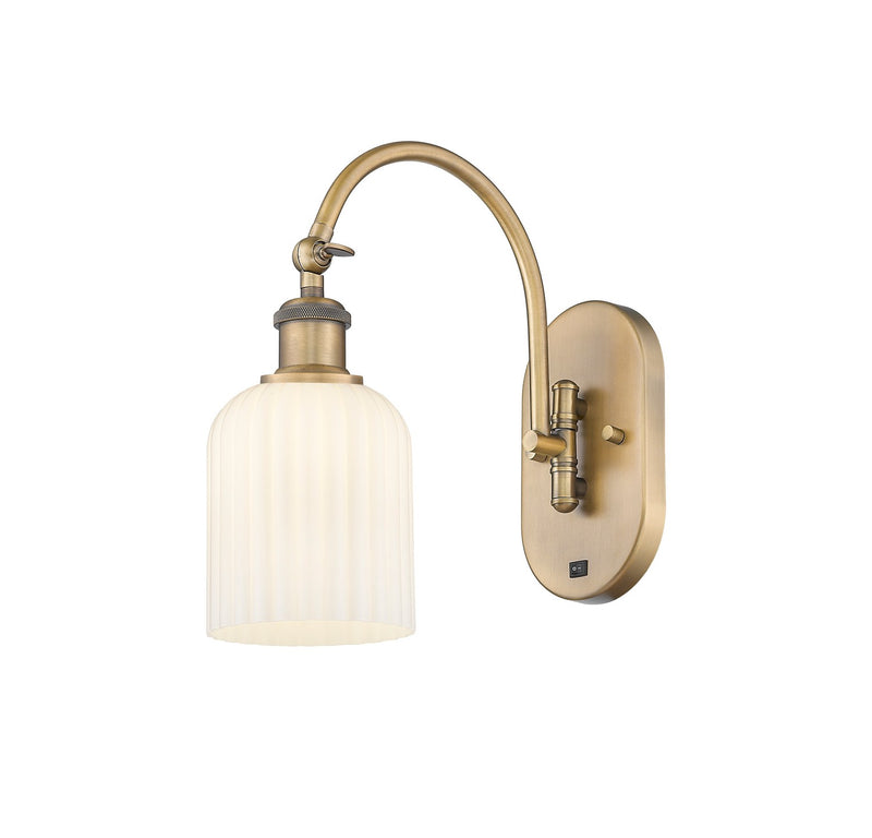 Innovations 518-1W-BB-G559-5GWH One Light Wall Sconce, Brushed Brass