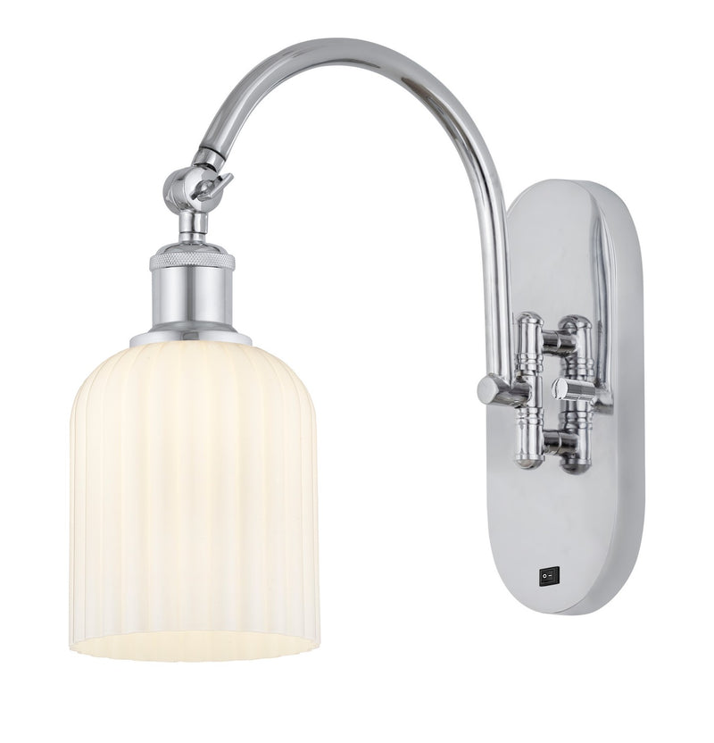 Innovations 518-1W-PC-G559-5GWH One Light Wall Sconce, Polished Chrome