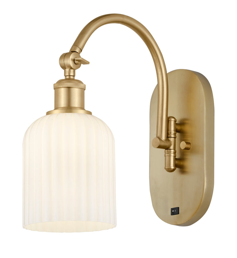 Innovations 518-1W-SG-G559-5GWH One Light Wall Sconce, Satin Gold