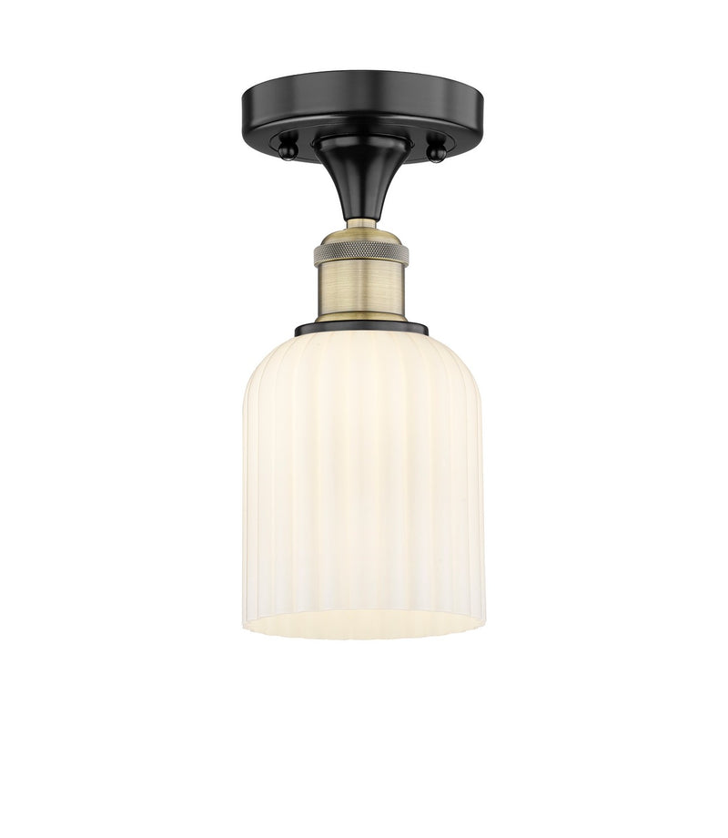 Innovations 616-1F-BAB-G559-5GWH One Light Semi-Flush Mount, Black Antique Brass