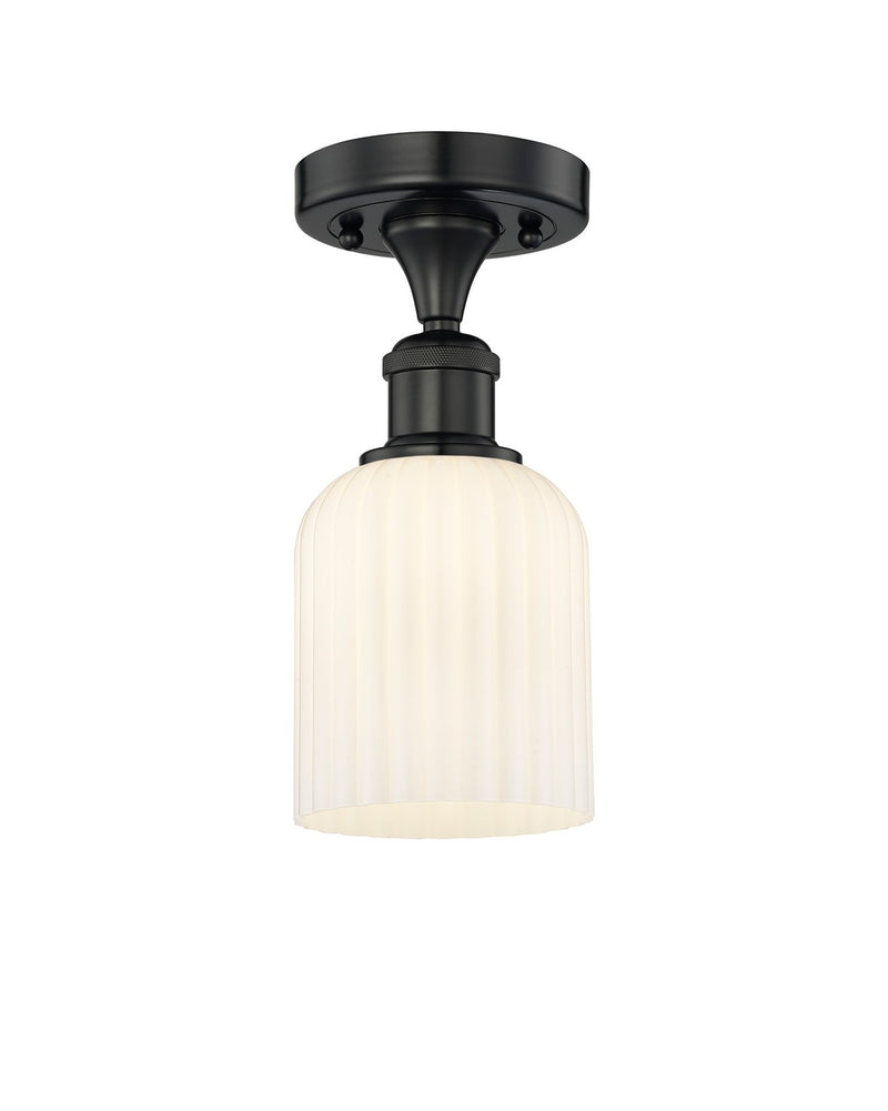 Innovations 616-1F-BK-G559-5GWH One Light Semi-Flush Mount, Matte Black