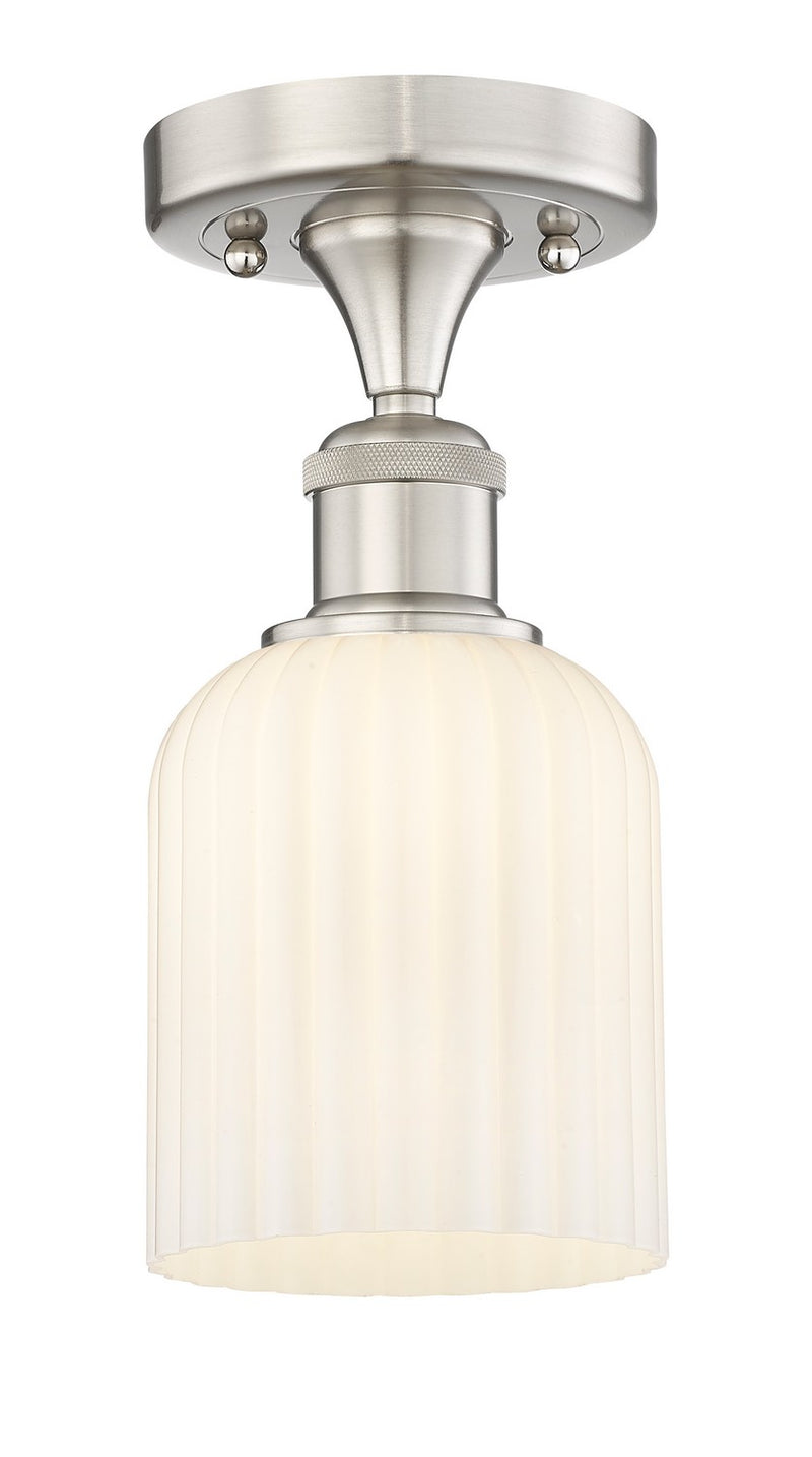 Innovations 616-1F-SN-G559-5GWH One Light Semi-Flush Mount, Brushed Satin Nickel