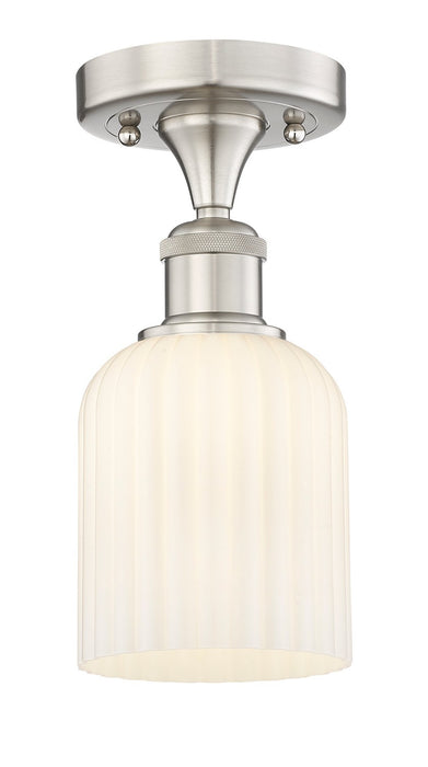 Innovations 616-1F-SN-G559-5GWH One Light Semi-Flush Mount, Brushed Satin Nickel