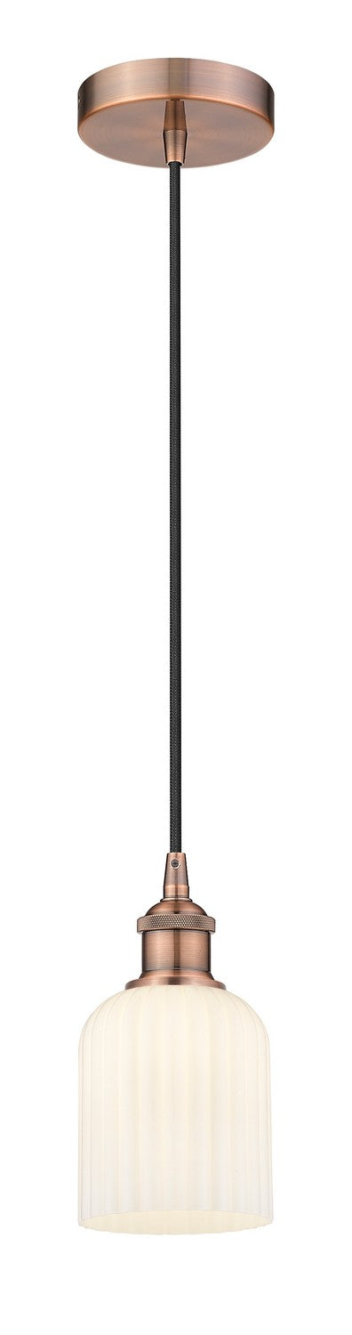 Innovations 616-1P-AC-G559-5GWH One Light Mini Pendant, Antique Copper