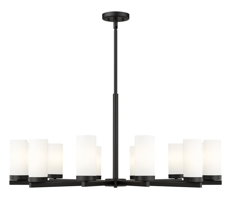 Z-Lite 3044-12MB 12 Light Chandelier, Matte Black