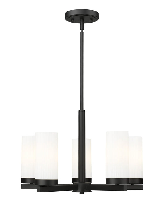 Z-Lite 3044-5MB Five Light Chandelier, Matte Black