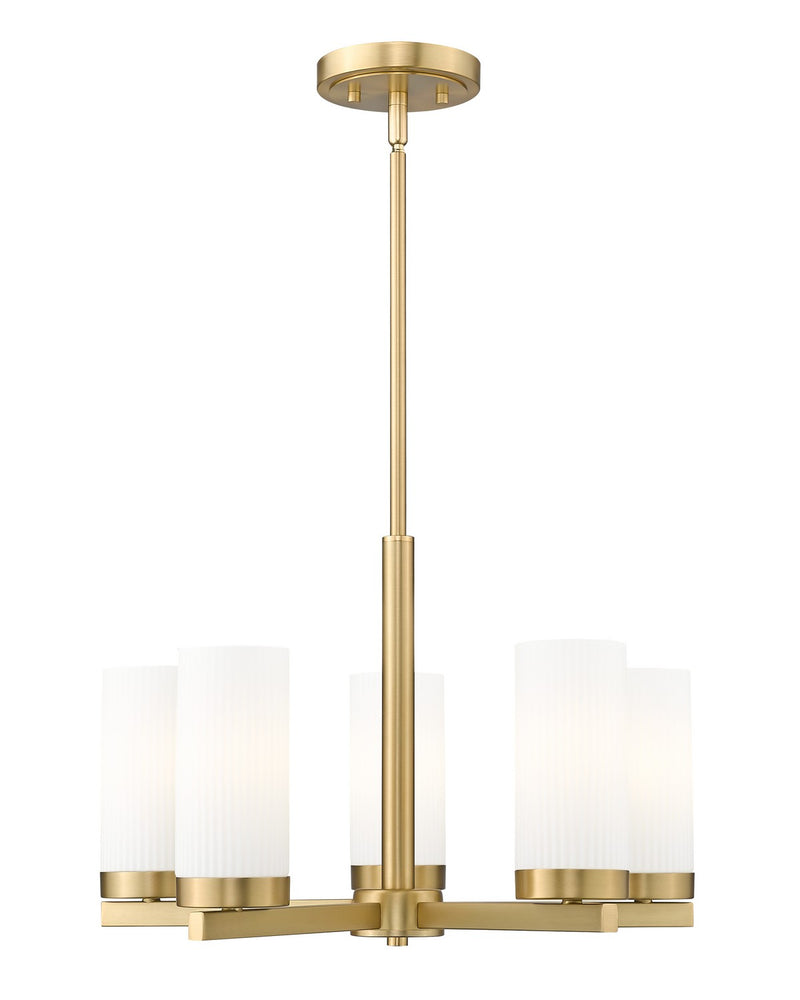 Z-Lite 3044-5MGLD Five Light Chandelier, Modern Gold