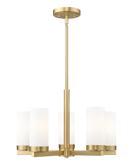 Z-Lite 3044-5MGLD Five Light Chandelier, Modern Gold