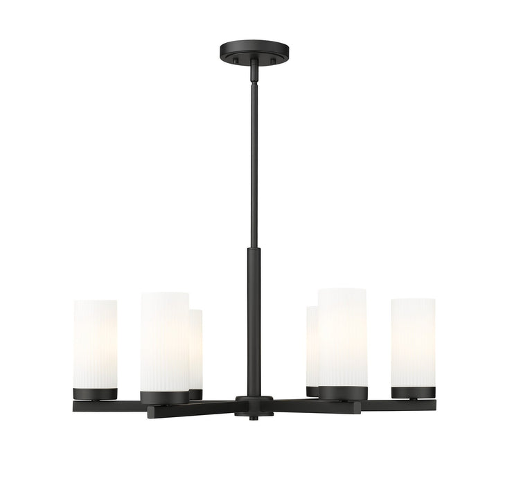 Z-Lite 3044-6MB Six Light Chandelier, Matte Black