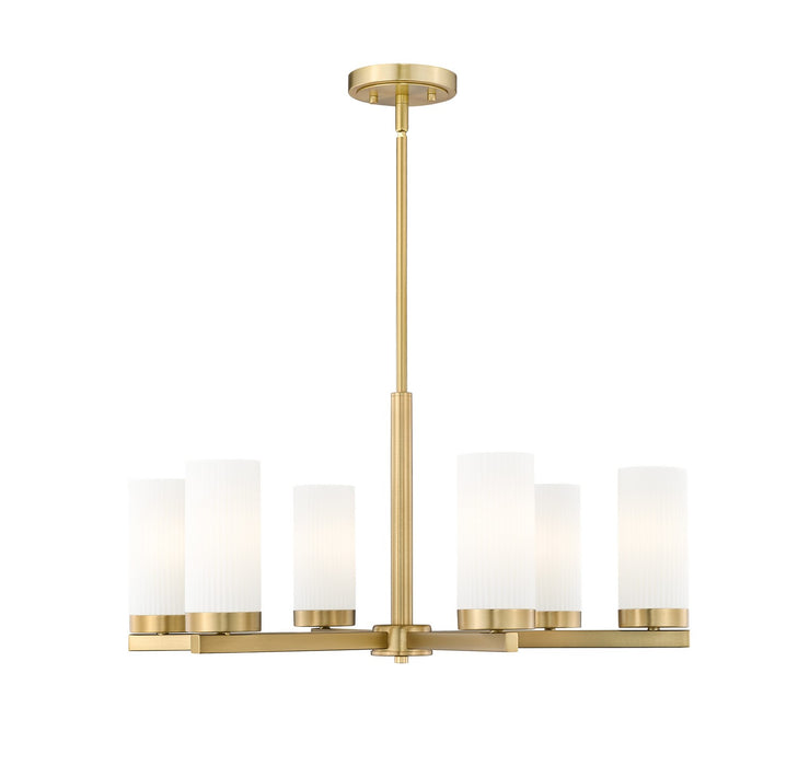 Z-Lite 3044-6MGLD Six Light Chandelier, Modern Gold