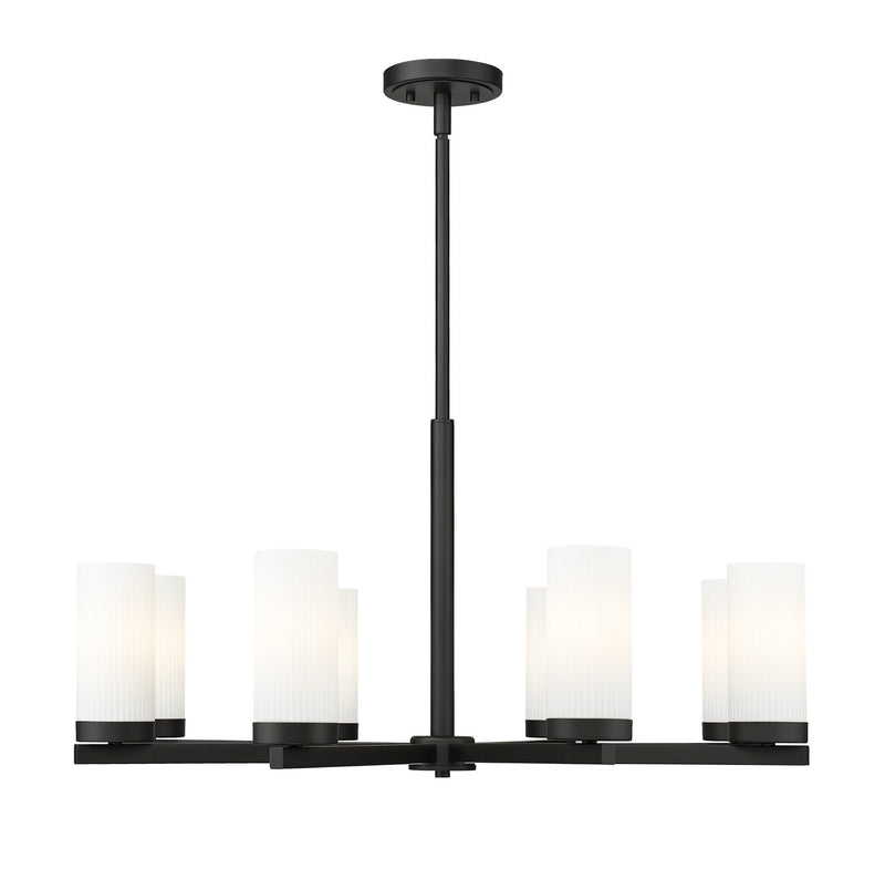 Z-Lite 3044-8MB Eight Light Chandelier, Matte Black