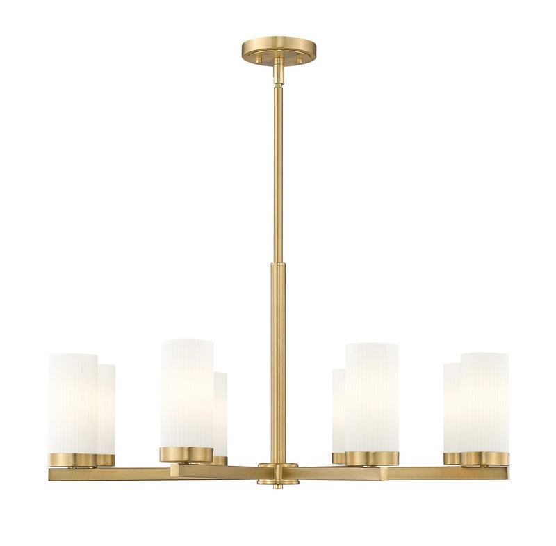 Z-Lite 3044-8MGLD Eight Light Chandelier, Modern Gold