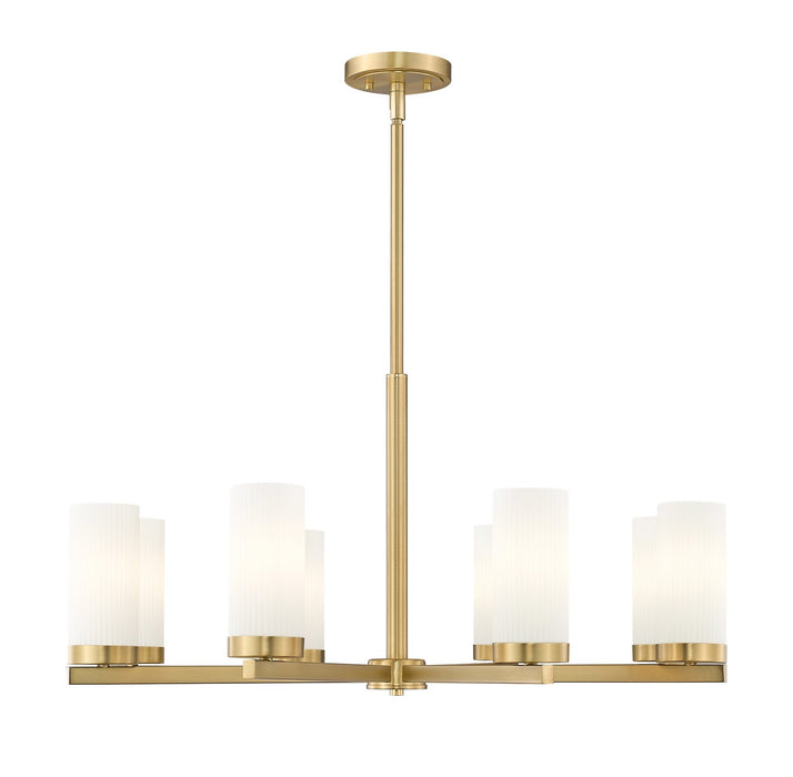 Z-Lite 3044-8MGLD Eight Light Chandelier, Modern Gold