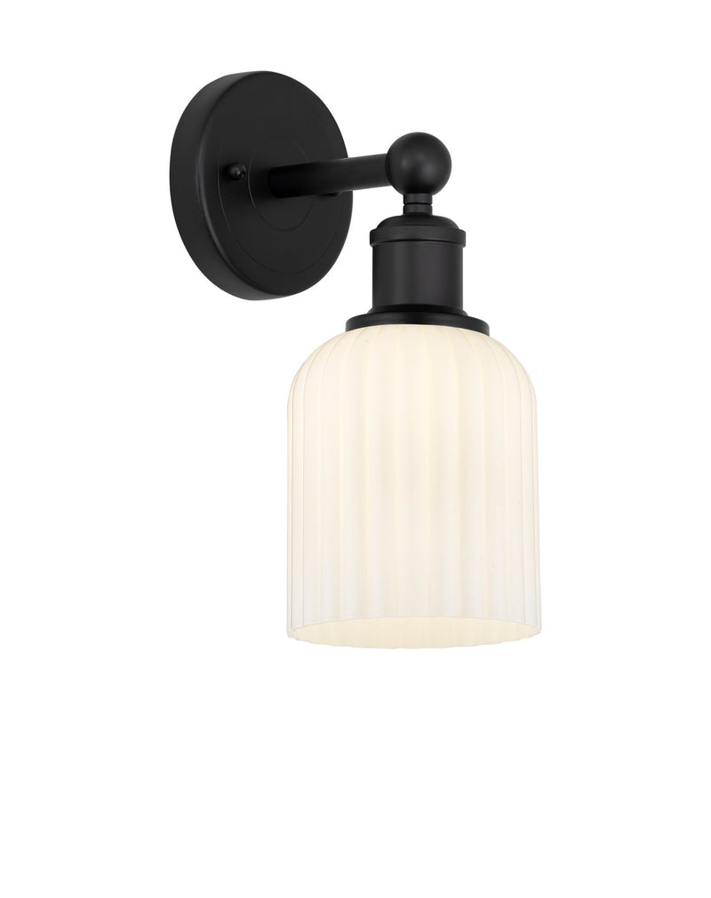Innovations 616-1W-BK-G559-5GWH One Light Wall Sconce, Matte Black