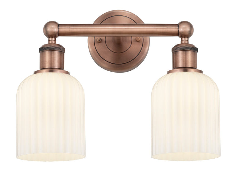 Innovations 616-2W-AC-G559-5GWH Two Light Bath Vanity, Antique Copper
