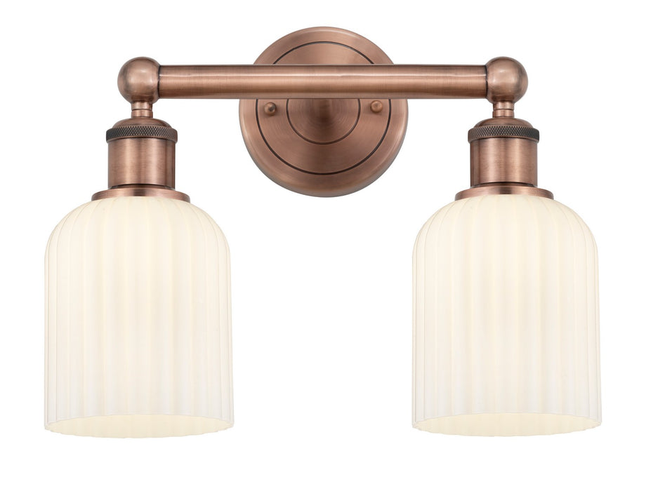 Innovations 616-2W-AC-G559-5GWH Two Light Bath Vanity, Antique Copper