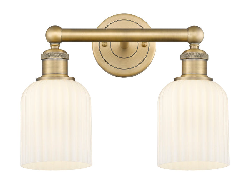 Innovations 616-2W-BB-G559-5GWH Two Light Bath Vanity, Brushed Brass