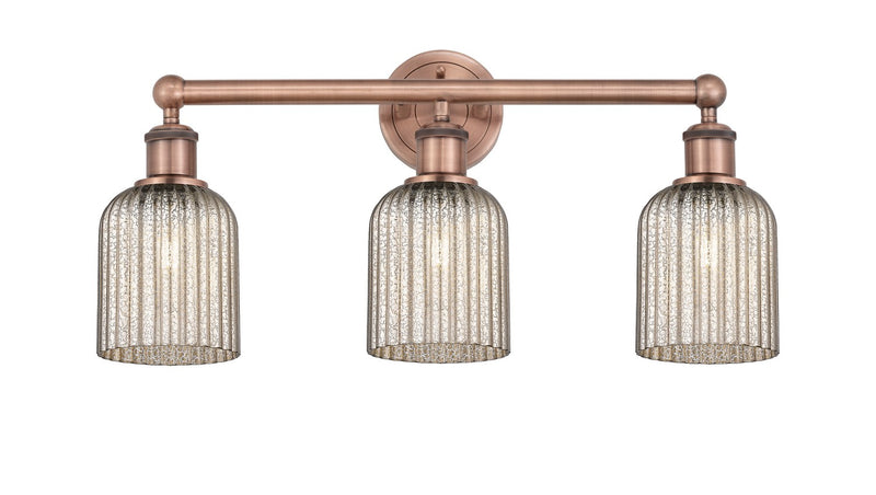 Innovations 616-3W-AC-G559-5ME Three Light Bath Vanity, Antique Copper