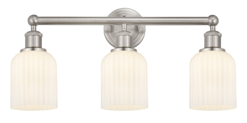 Innovations 616-3W-SN-G559-5GWH Three Light Bath Vanity, Brushed Satin Nickel