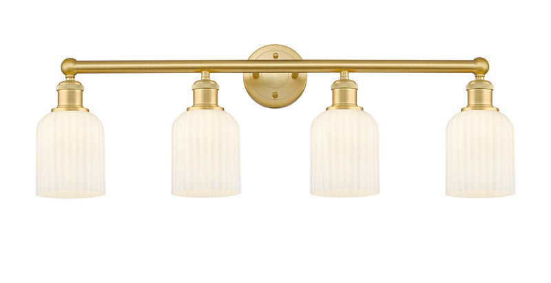 Innovations 616-4W-SG-G559-5GWH Four Light Bath Vanity, Satin Gold