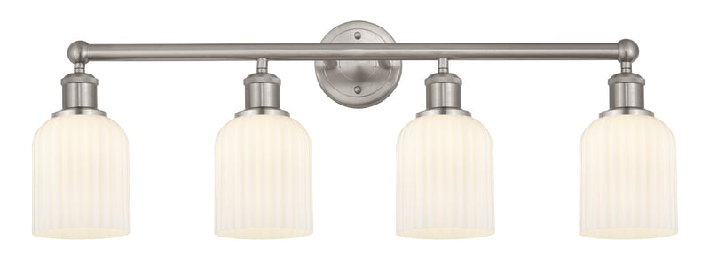 Innovations 616-4W-SN-G559-5GWH Four Light Bath Vanity, Brushed Satin Nickel