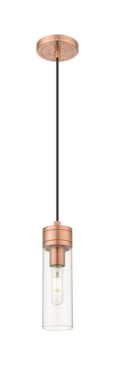 Innovations 617-1P-AC-G617-8CL One Light Mini Pendant, Antique Copper