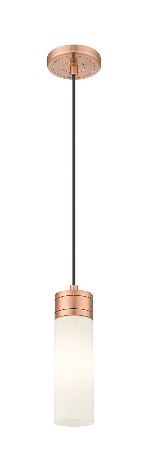 Innovations 617-1P-AC-G617-8SWH One Light Mini Pendant, Antique Copper
