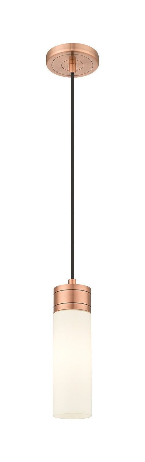 Innovations 617-1P-AC-G617-8WH One Light Mini Pendant, Antique Copper