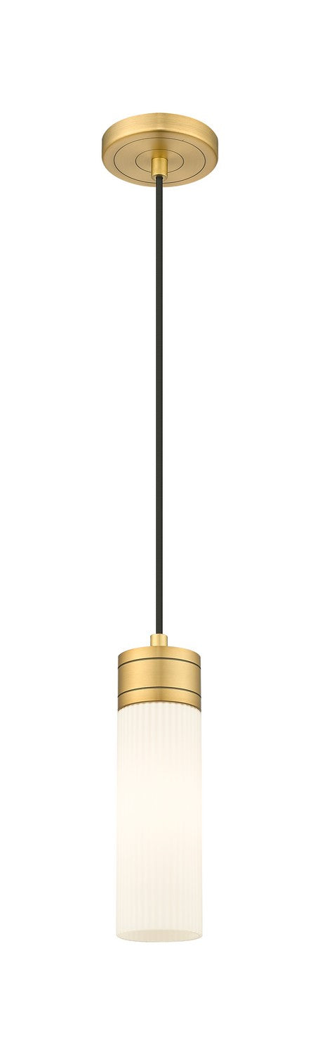 Innovations 617-1P-BB-G617-8SWH One Light Mini Pendant, Brushed Brass