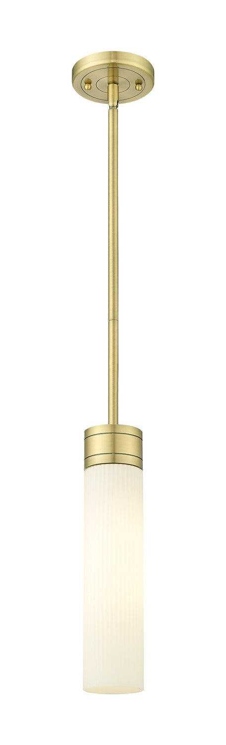 Innovations 617-1S-AB-G617-11SWH One Light Mini Pendant, Antique Brass