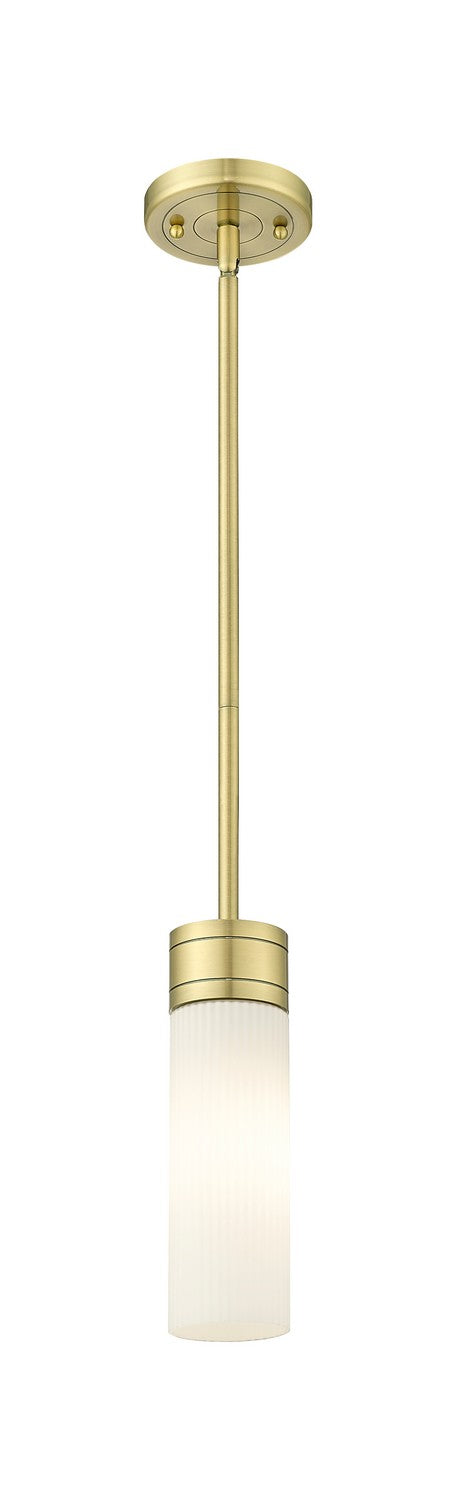 Innovations 617-1S-AB-G617-8SWH One Light Mini Pendant, Antique Brass