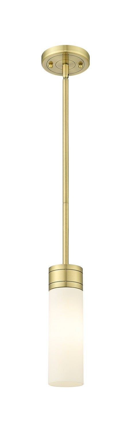 Innovations 617-1S-AB-G617-8WH One Light Mini Pendant, Antique Brass