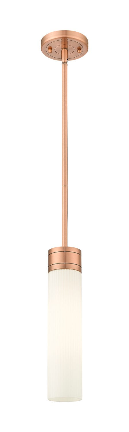 Innovations 617-1S-AC-G617-11SWH One Light Mini Pendant, Antique Copper