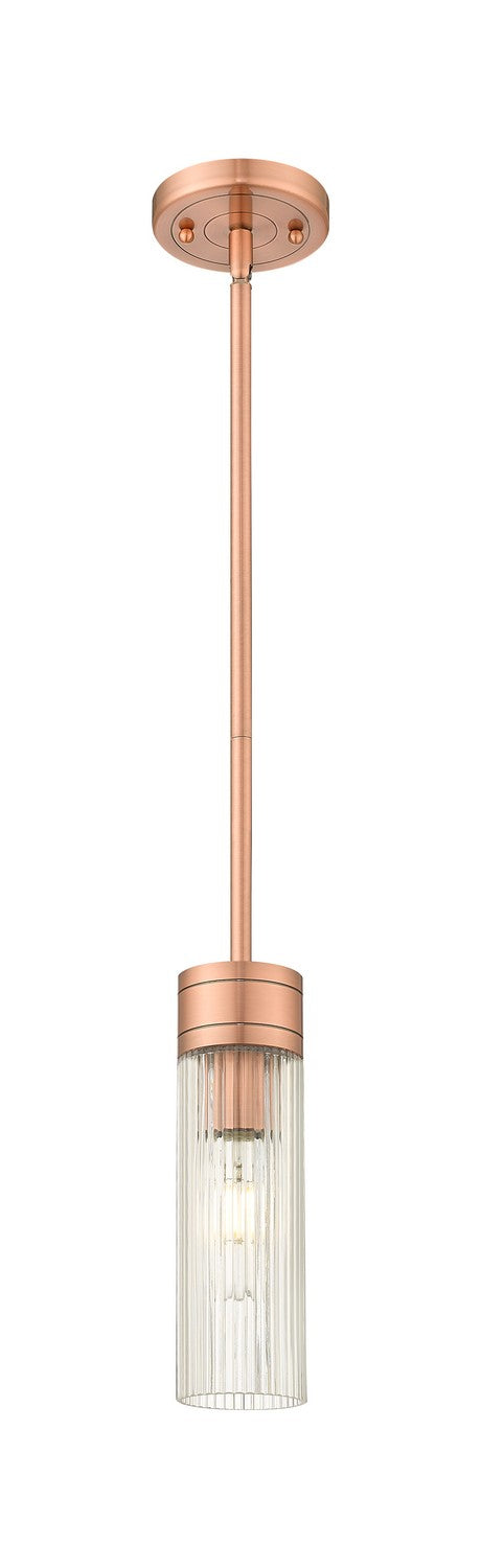 Innovations 617-1S-AC-G617-8SCL One Light Mini Pendant, Antique Copper