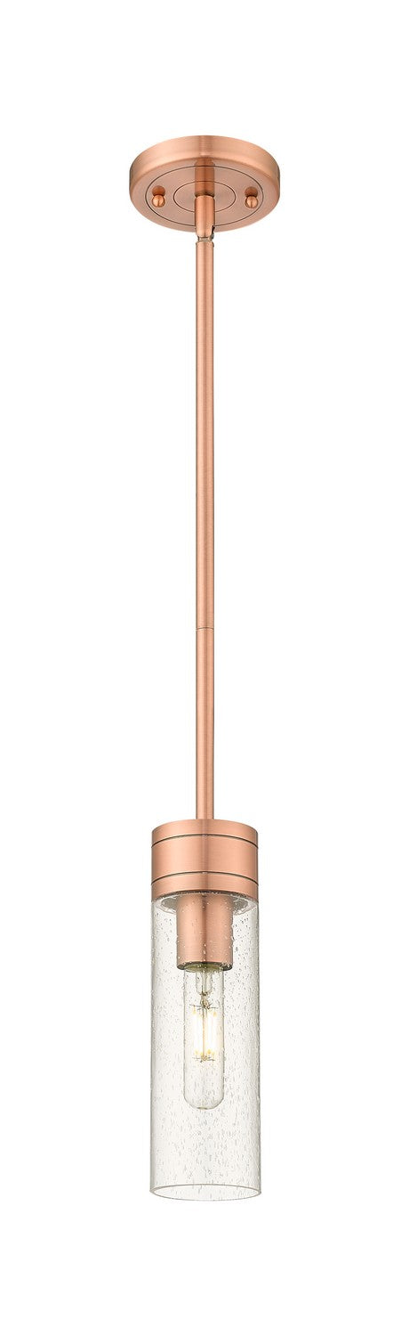 Innovations 617-1S-AC-G617-8SDY One Light Mini Pendant, Antique Copper
