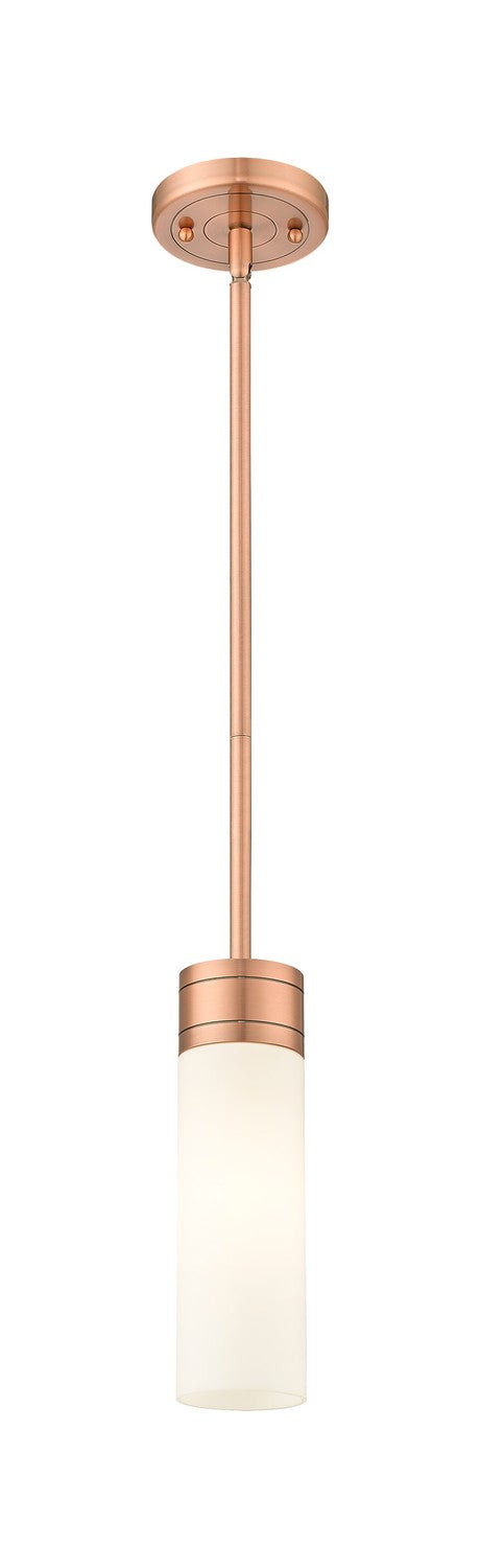 Innovations 617-1S-AC-G617-8WH One Light Mini Pendant, Antique Copper