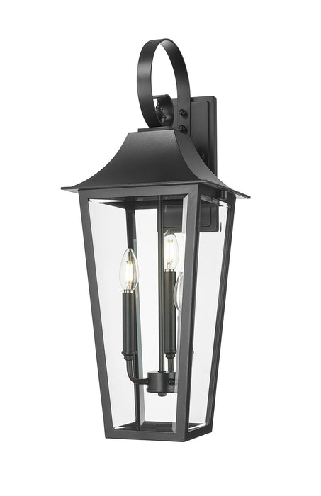 Z-Lite 5008B-BK Three Light Outdoor Wall Light, Black