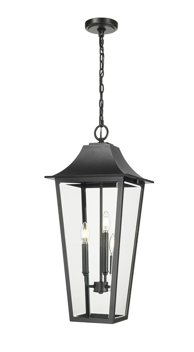 Z-Lite 5008CHXL-BK Three Light Outdoor Chain Mount Ceiling Fixture, Black